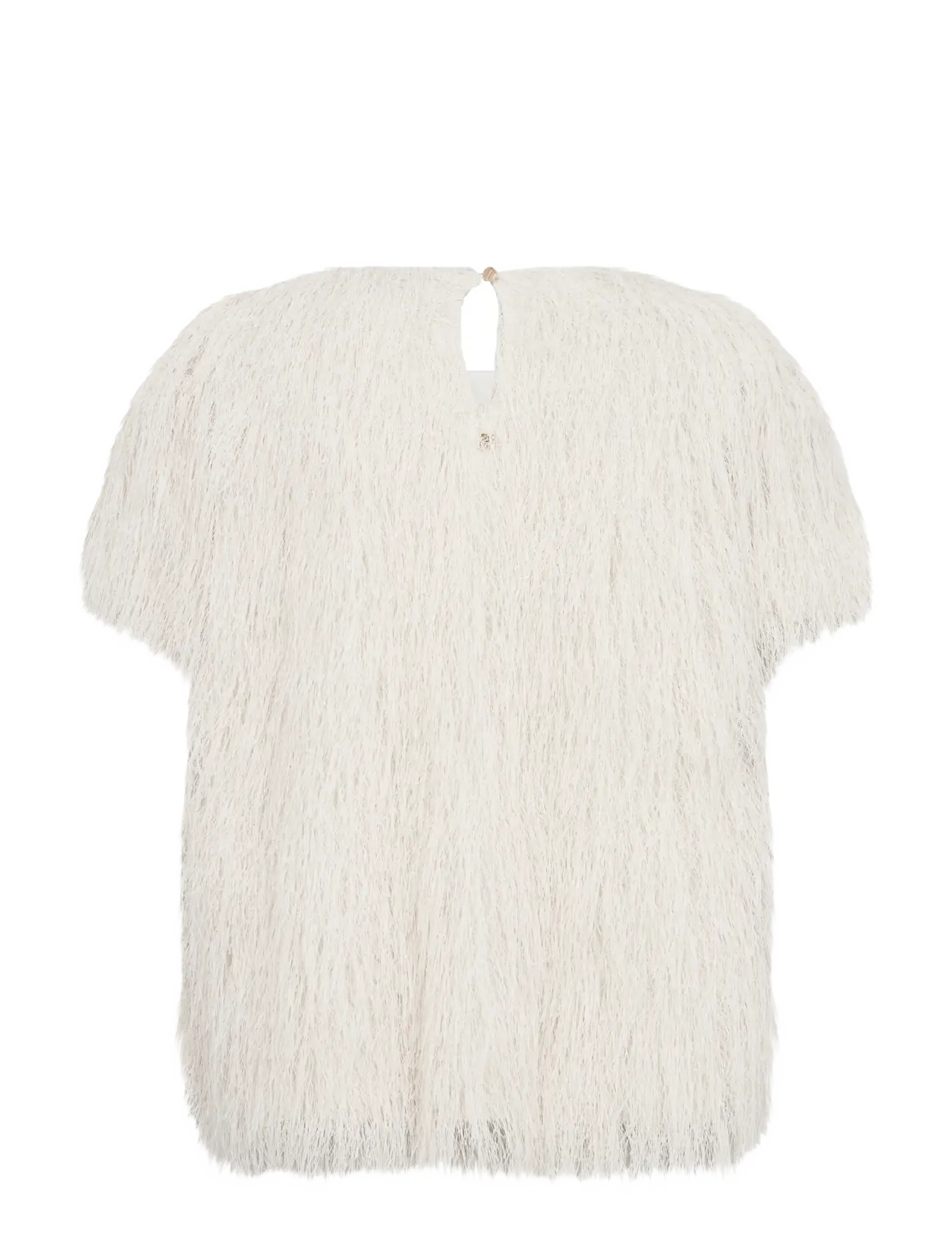 MOS MOSH - MMBrim O-SS Faux Fur Tee - t-shirts - ecru - 2
