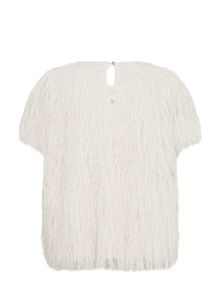 MOS MOSH - MMBrim O-SS Faux Fur Tee - t-shirts - ecru - 2