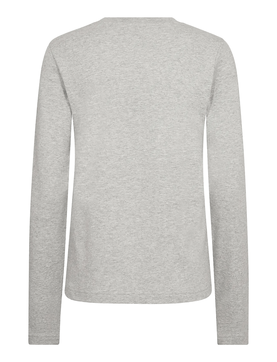 MOS MOSH - MMMillie O-LS Regular Tee - long-sleeved tops - grey melange - 2
