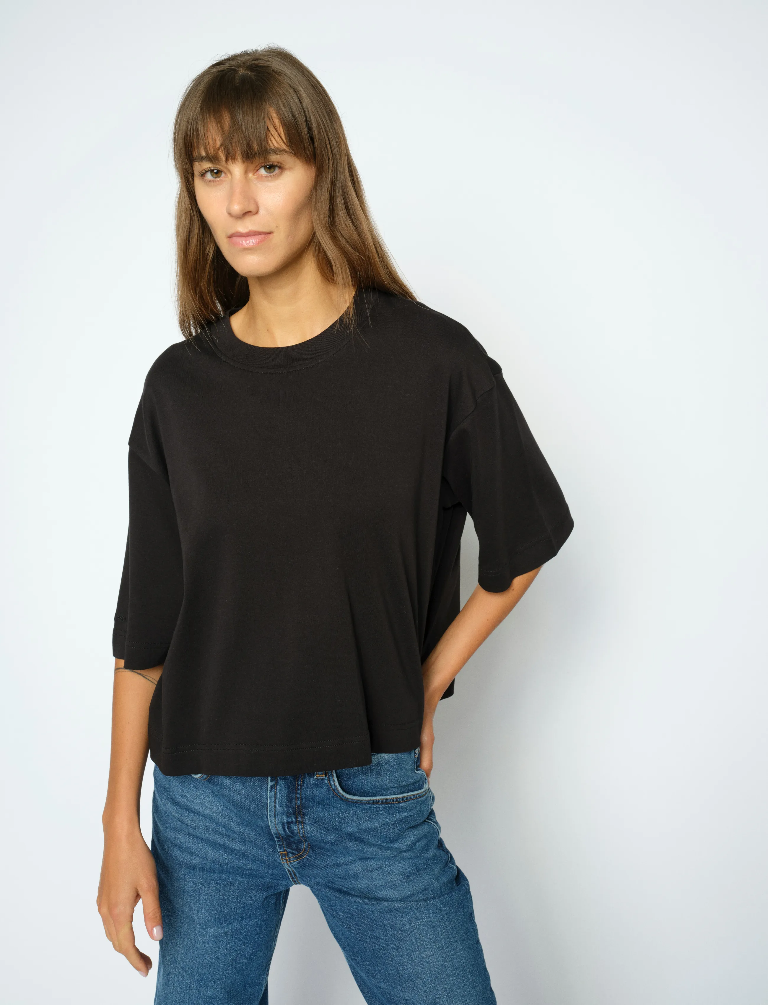MOS MOSH MMNatalie O-SS Boxy Tee - MOS MOSH - BLACK / black