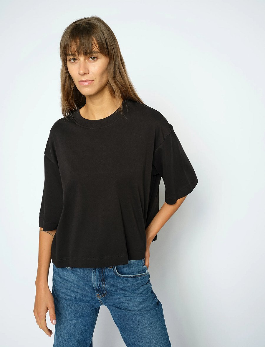 MOS MOSH - MMNatalie O-SS Boxy Tee - t-shirts - black - 0