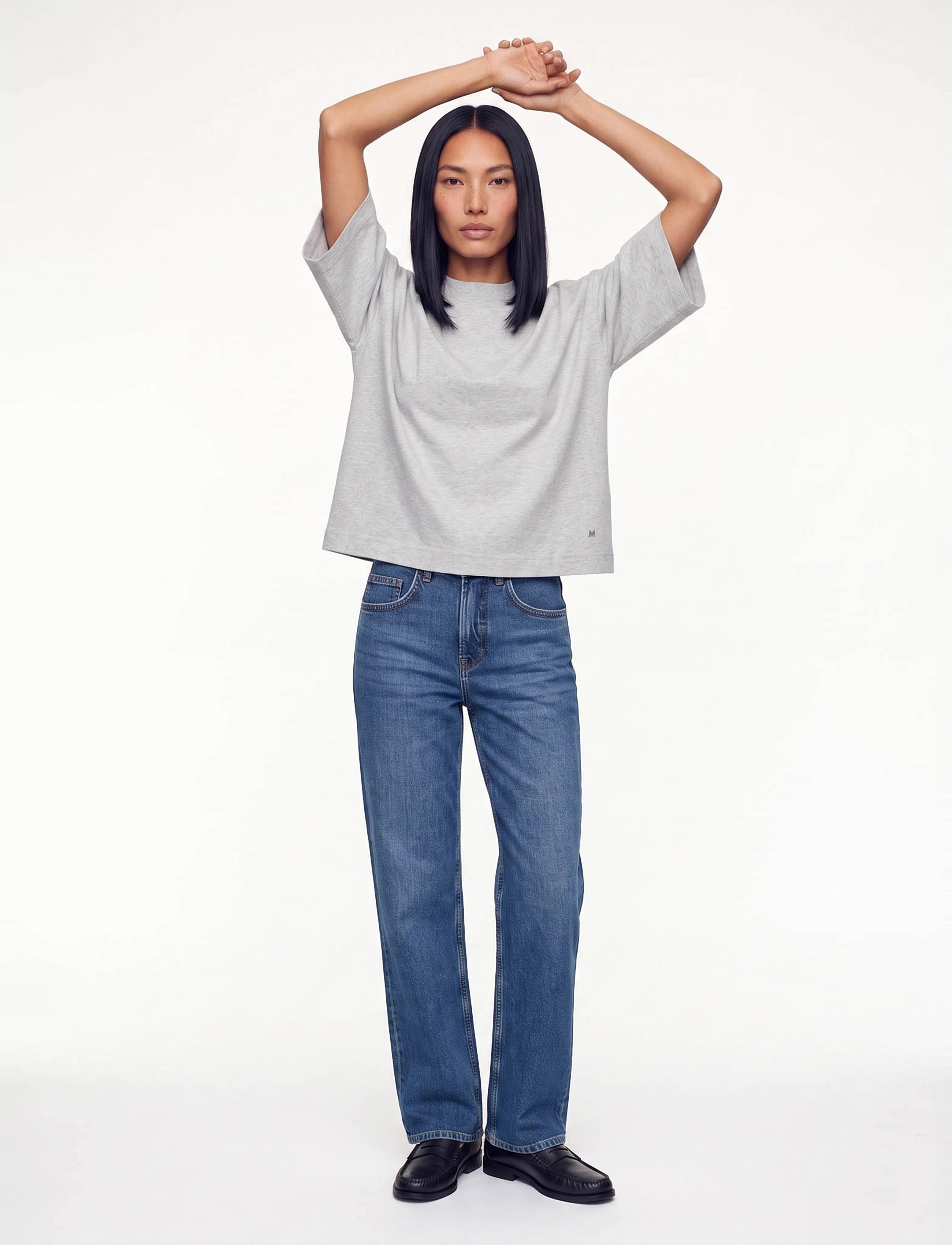 MOS MOSH MMNatalie O-SS Boxy Tee - MOS MOSH - GREY MELANGE / grey