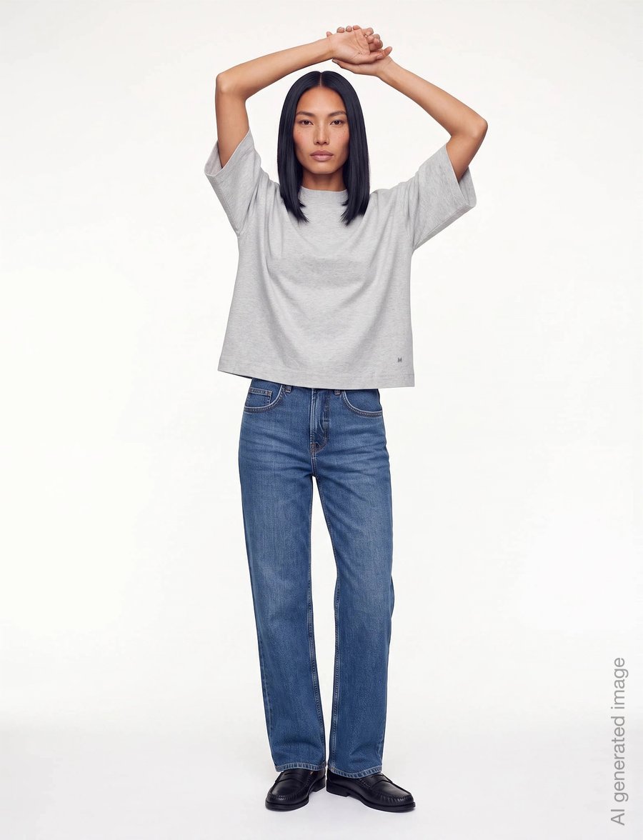 MOS MOSH - MMNatalie O-SS Boxy Tee - t-särgid - grey melange - 0