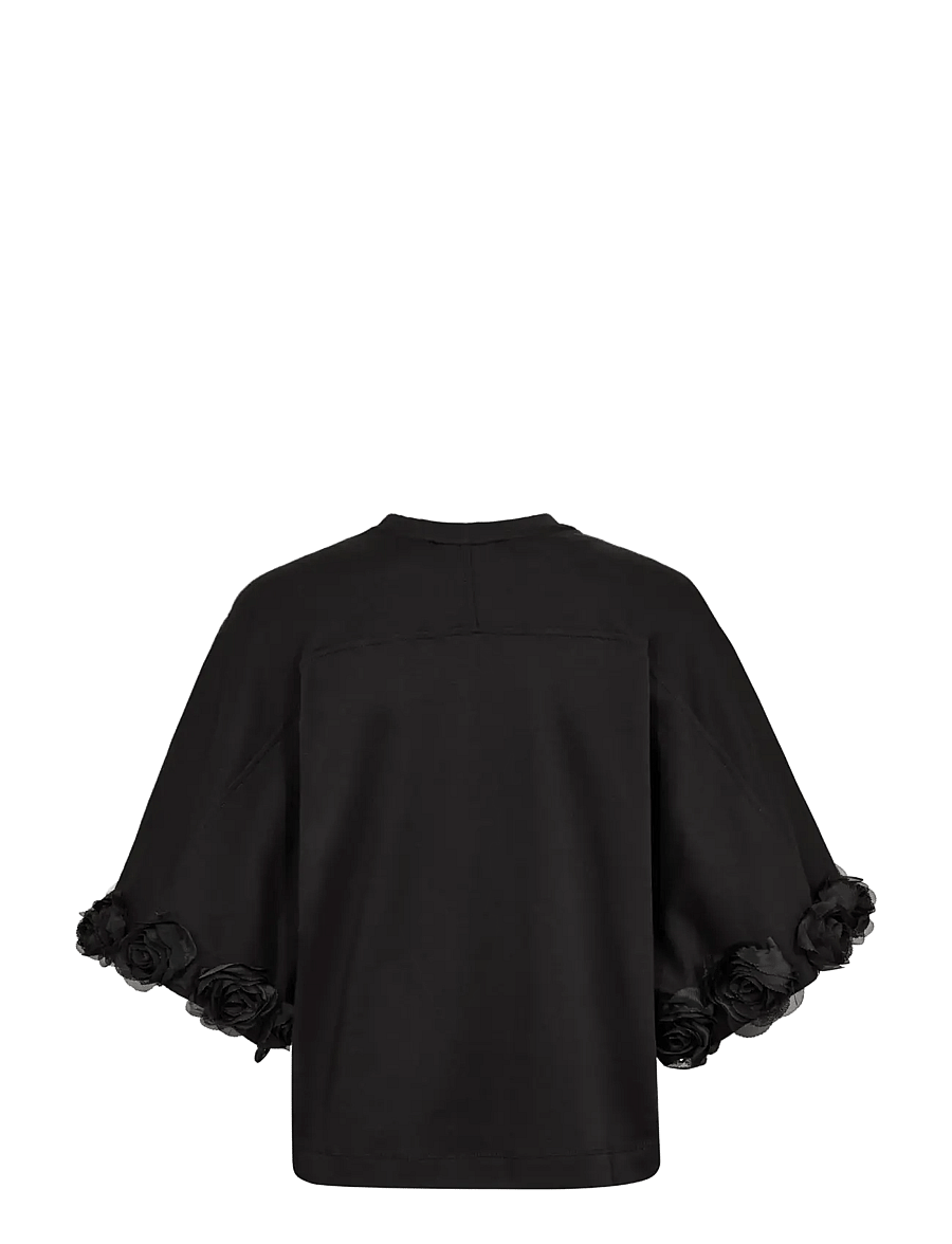 MOS MOSH - MMRosette O-SS Tee - t-shirts - black - 2