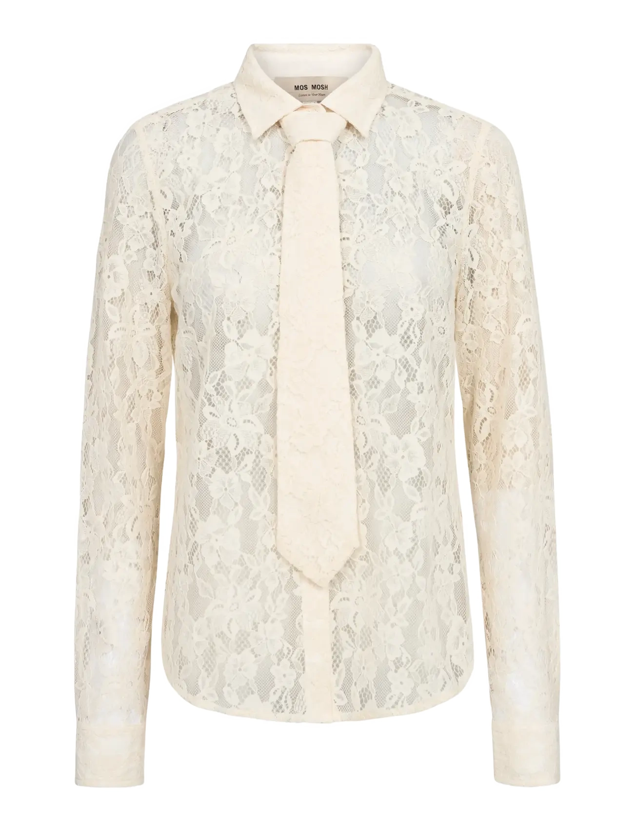 MOS MOSH MMKether Lace Tie Shirt - Blouses & Shirts - ECRU / cream