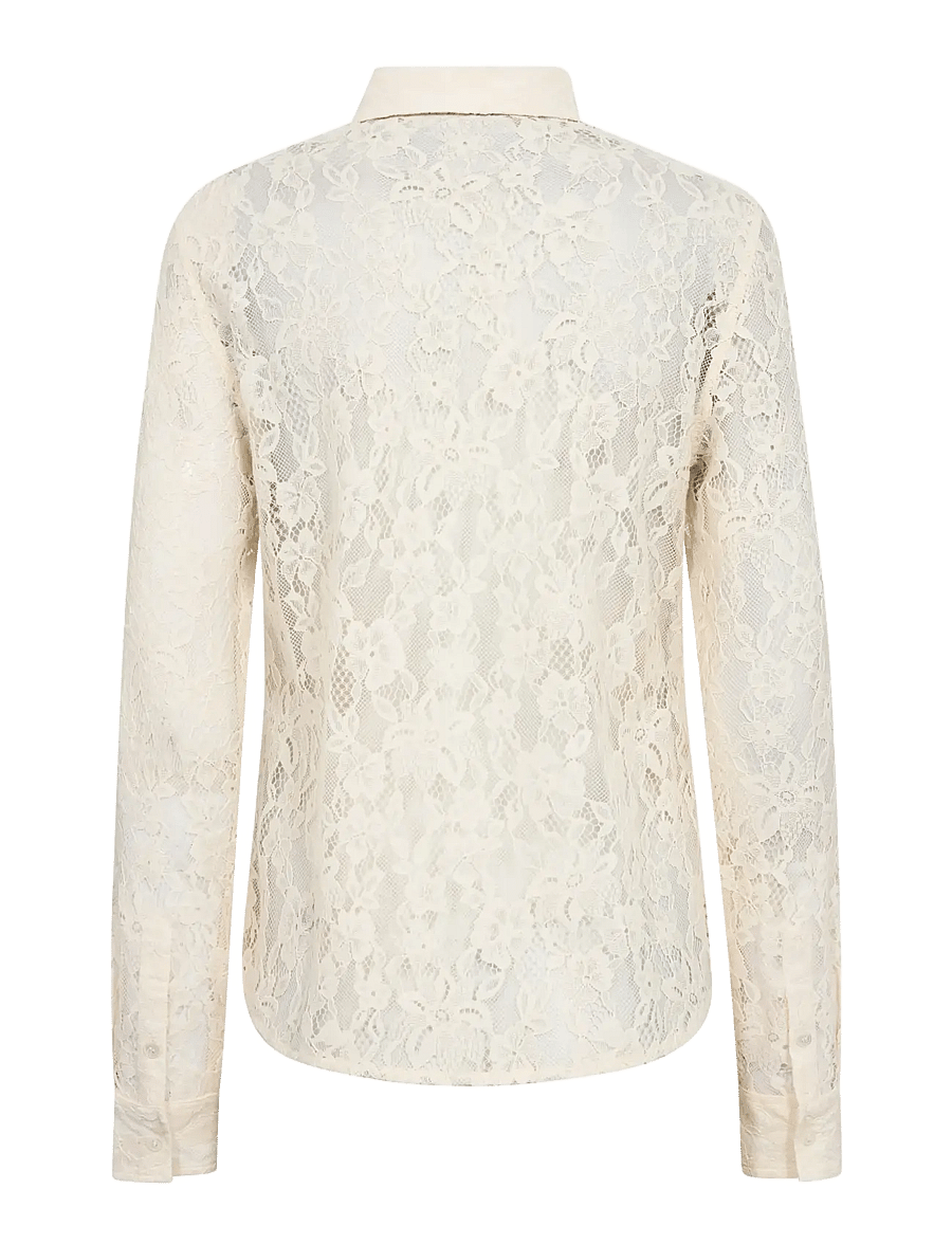 MOS MOSH - MMKether Lace Tie Shirt - long-sleeved shirts - ecru - 2