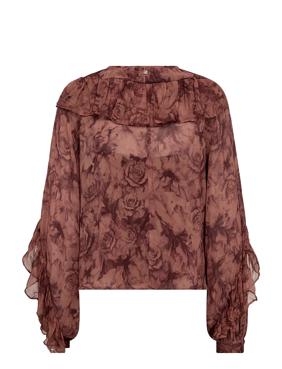 MOS MOSH - MMRoya Ruffle Rose Blouse - langærmede bluser - flower print - 2