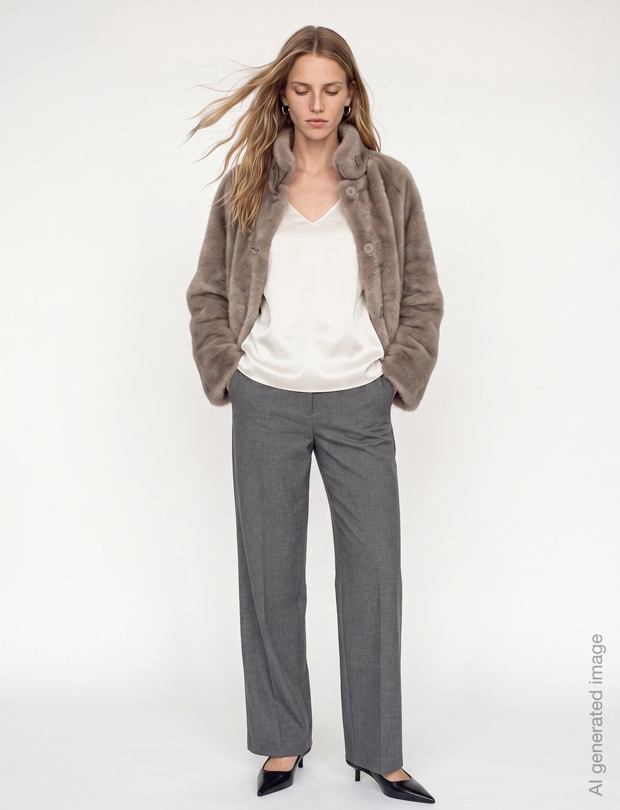 MOS MOSH - MMHilda Faux Fur Jacket - faux fur - gray sand - 0