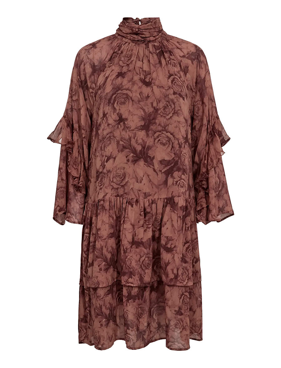 MOS MOSH - MMRoya Ruffle Rose Dress - midi dresses - flower print - 1