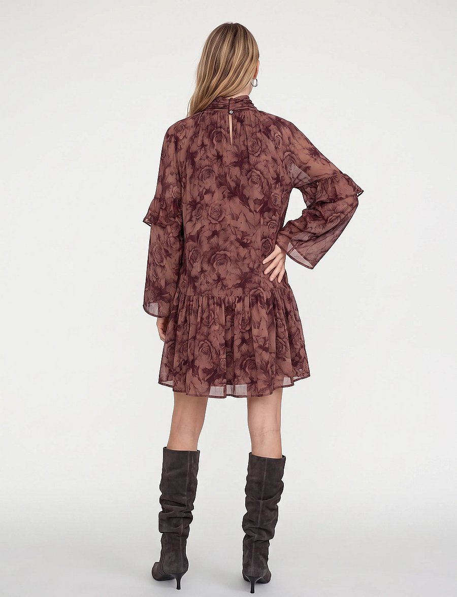 MOS MOSH - MMRoya Ruffle Rose Dress - midi dresses - flower print - 3