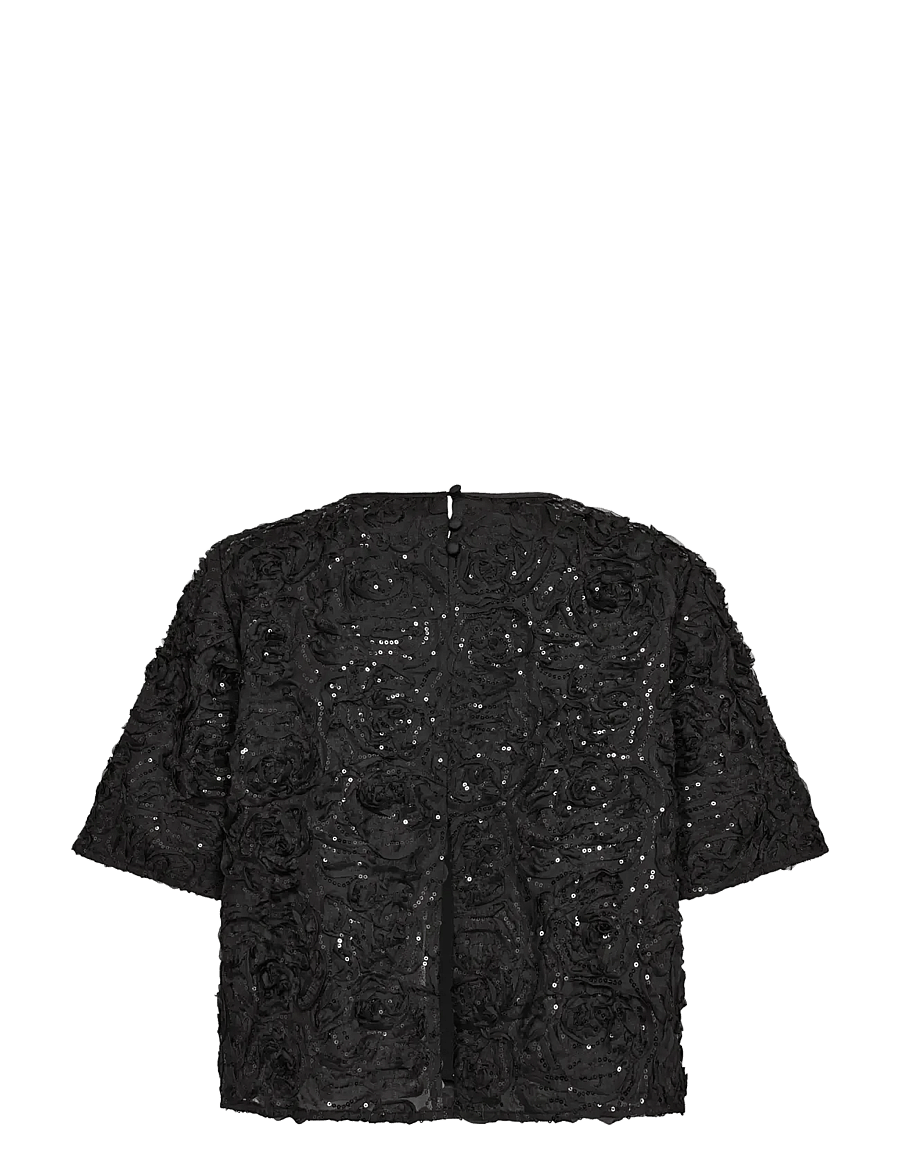 MOS MOSH - MMReya Sequins Back Top - t-shirts - black - 2