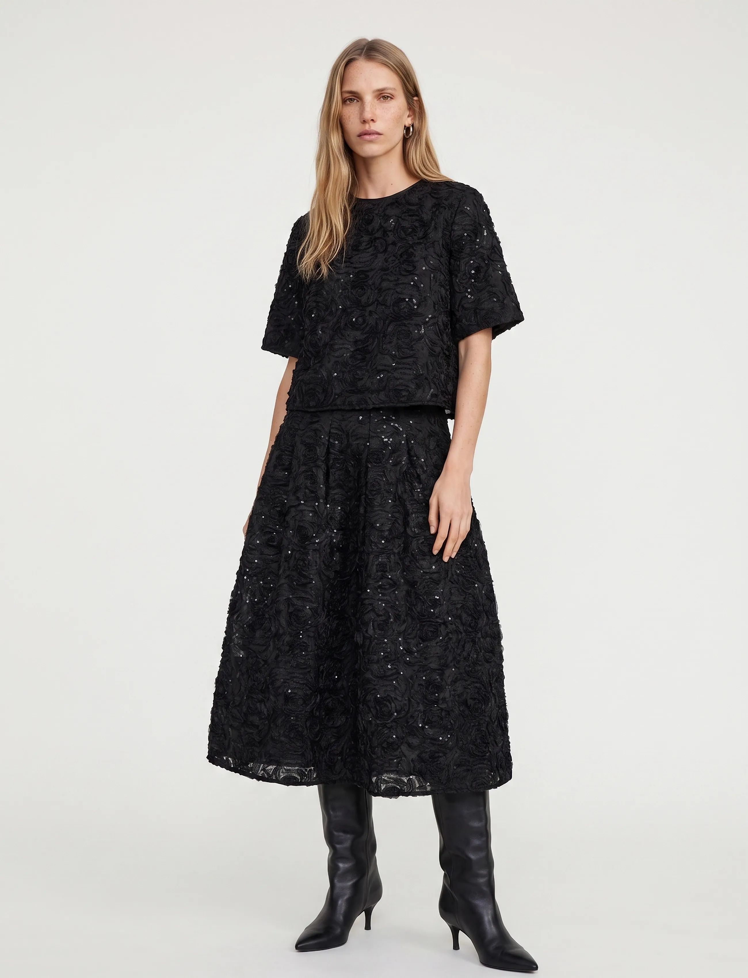 MOS MOSH MMReya Sequins Back Top - MOS MOSH - BLACK / black
