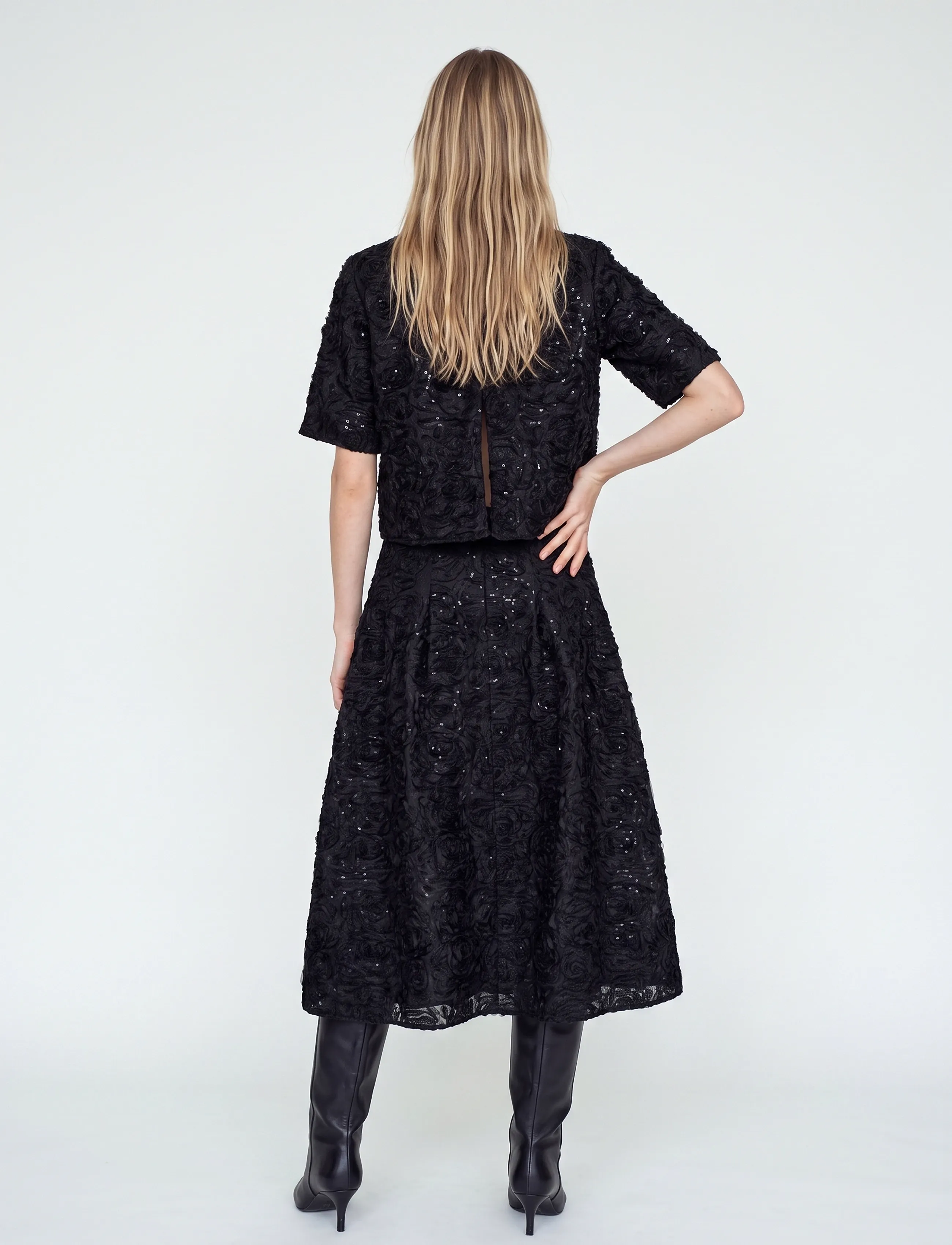 MOS MOSH - MMReya Sequins Skirt - maksiseelikud - black - 3