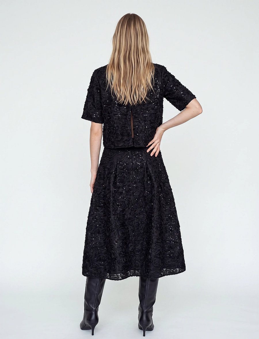 MOS MOSH - MMReya Sequins Skirt - maksiseelikud - black - 3