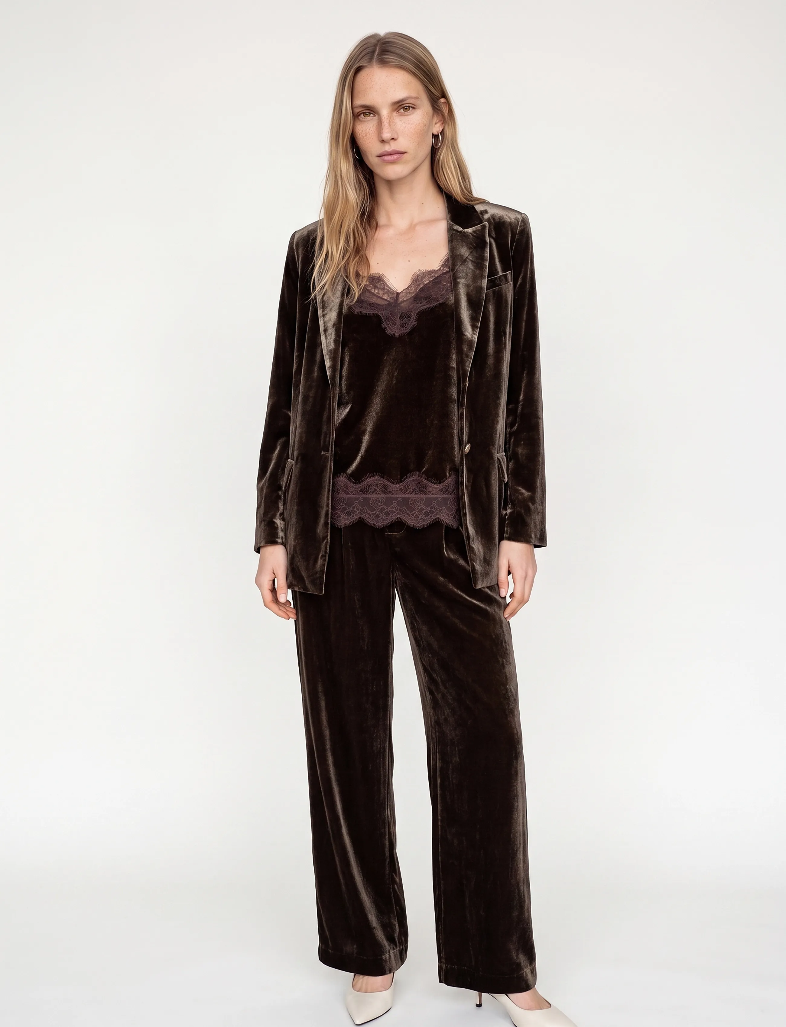 MOS MOSH MMLeya Vera Pant - Hose mit geradem Bein - DELICIOSO / brown