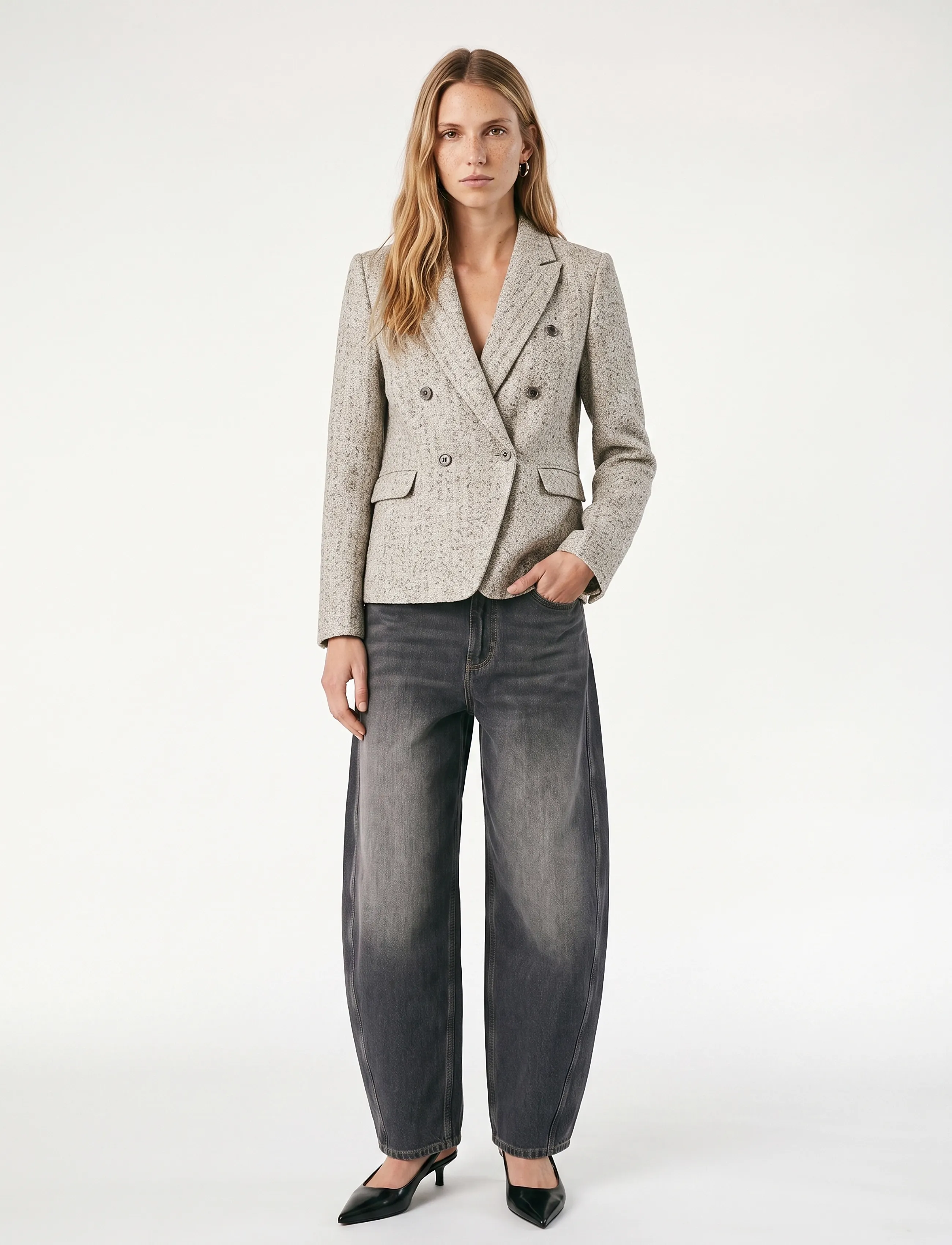 MOS MOSH - MMBelize Bessi Blazer - double breasted blazers - mourning dove - 0