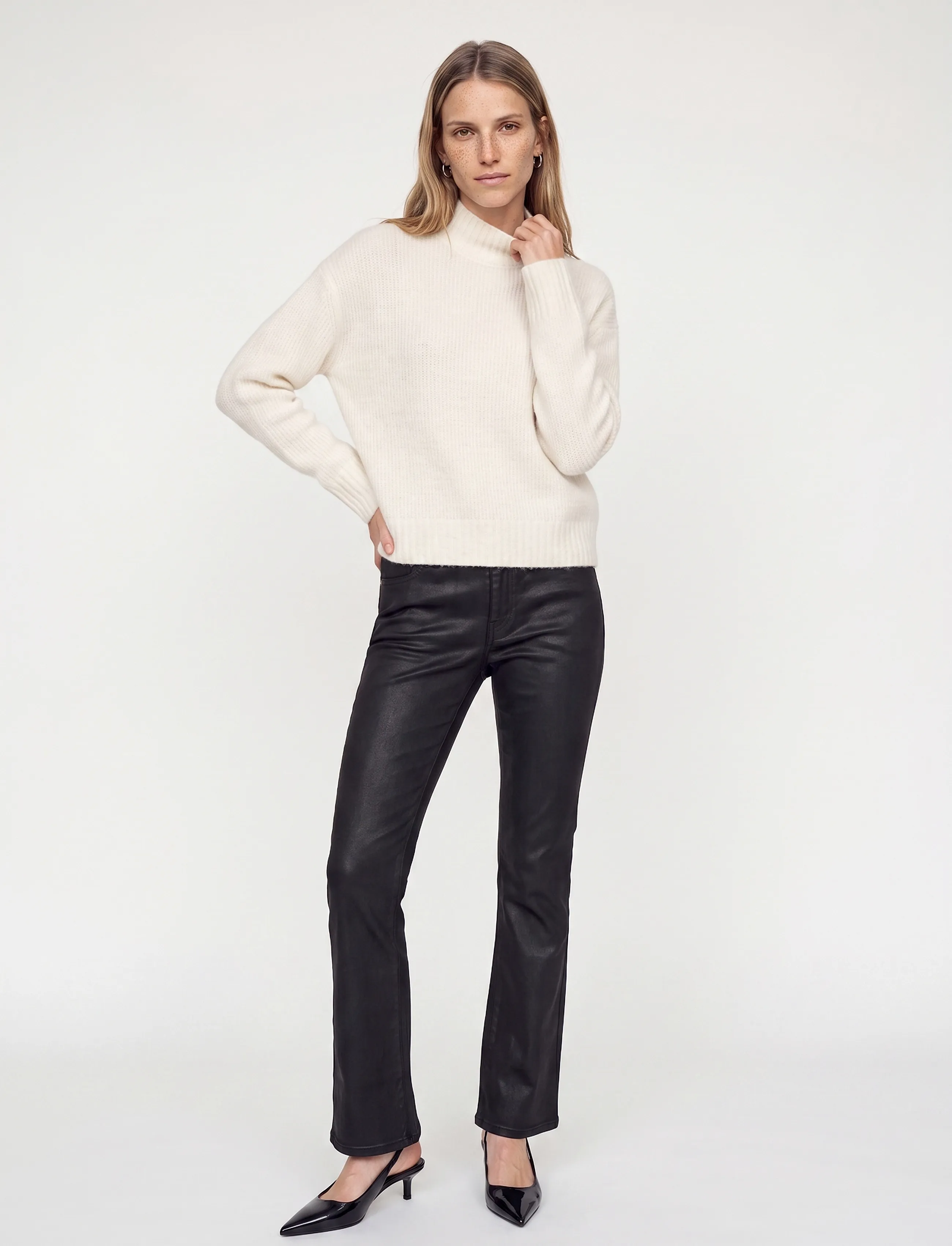 MOS MOSH - MMAshley Coated Pant - leather trousers - black - 3