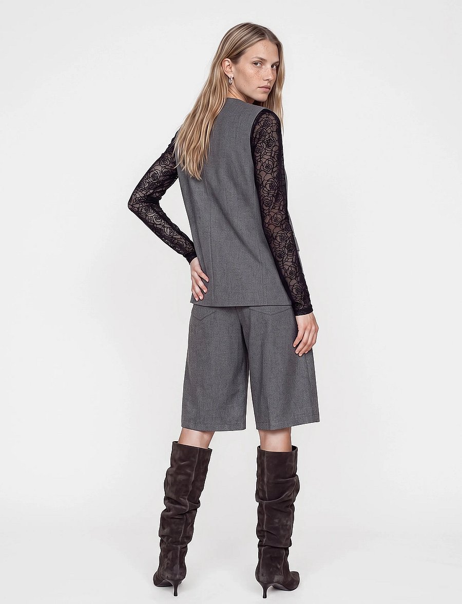 MOS MOSH - MMHermione Pirel Shorts - bermudashorts - grey melange - 3
