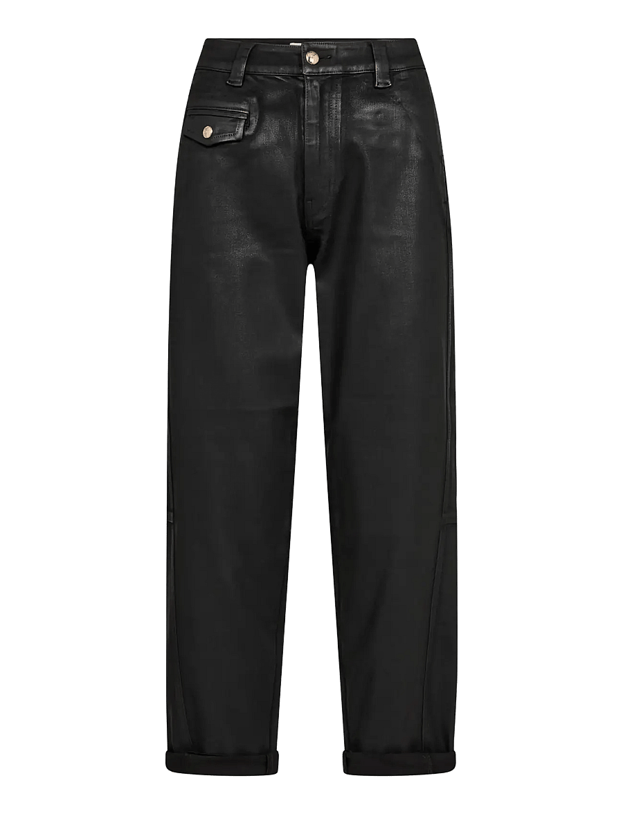 MOS MOSH - MMAymen Coated Pant - gerade jeans - black - 1