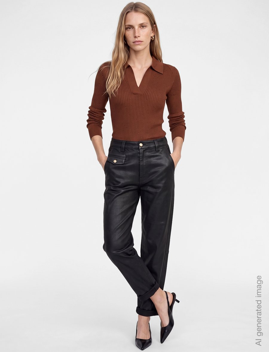 MOS MOSH - MMAymen Coated Pant - gerade jeans - black - 0