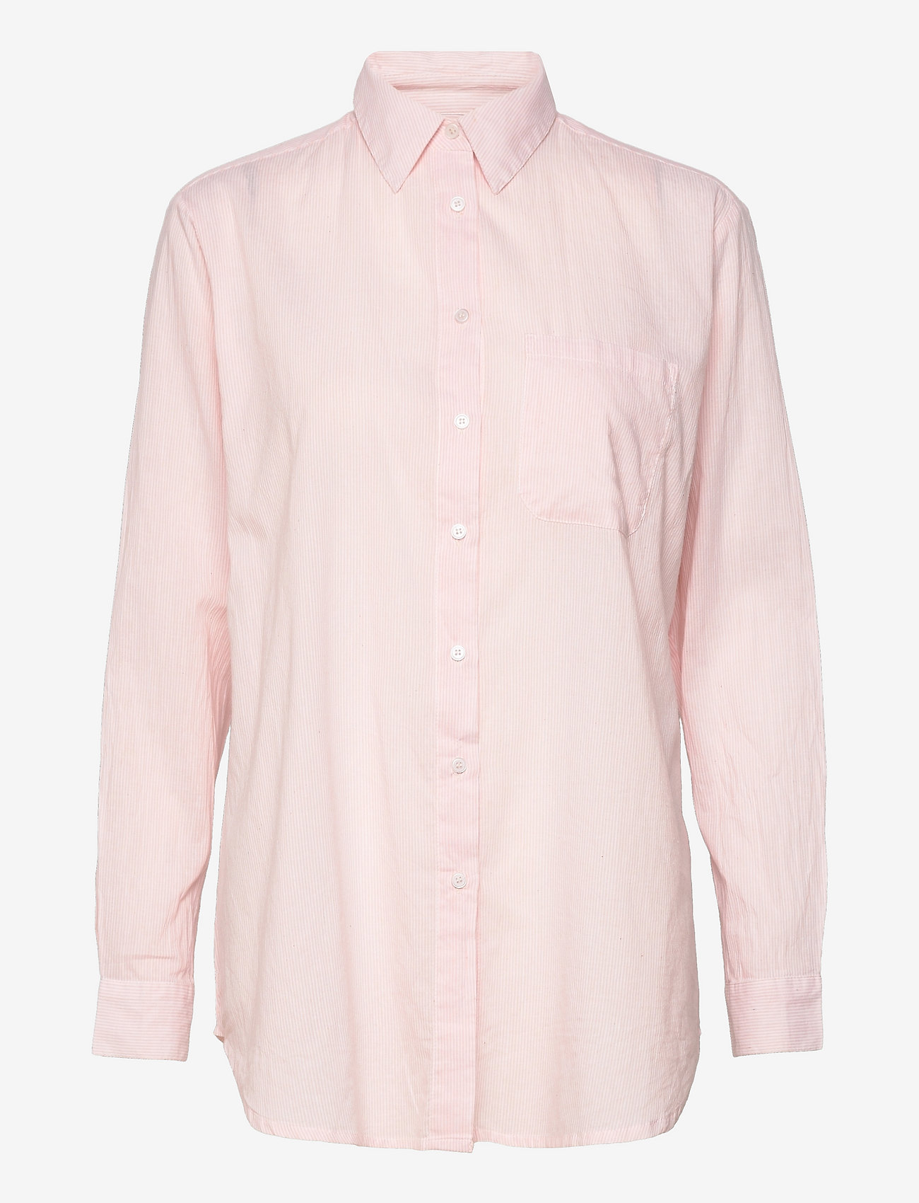 Moshi Moshi Mind - gaia shirt stripe - marškiniai ilgomis rankovėmis - rose stripe - 0
