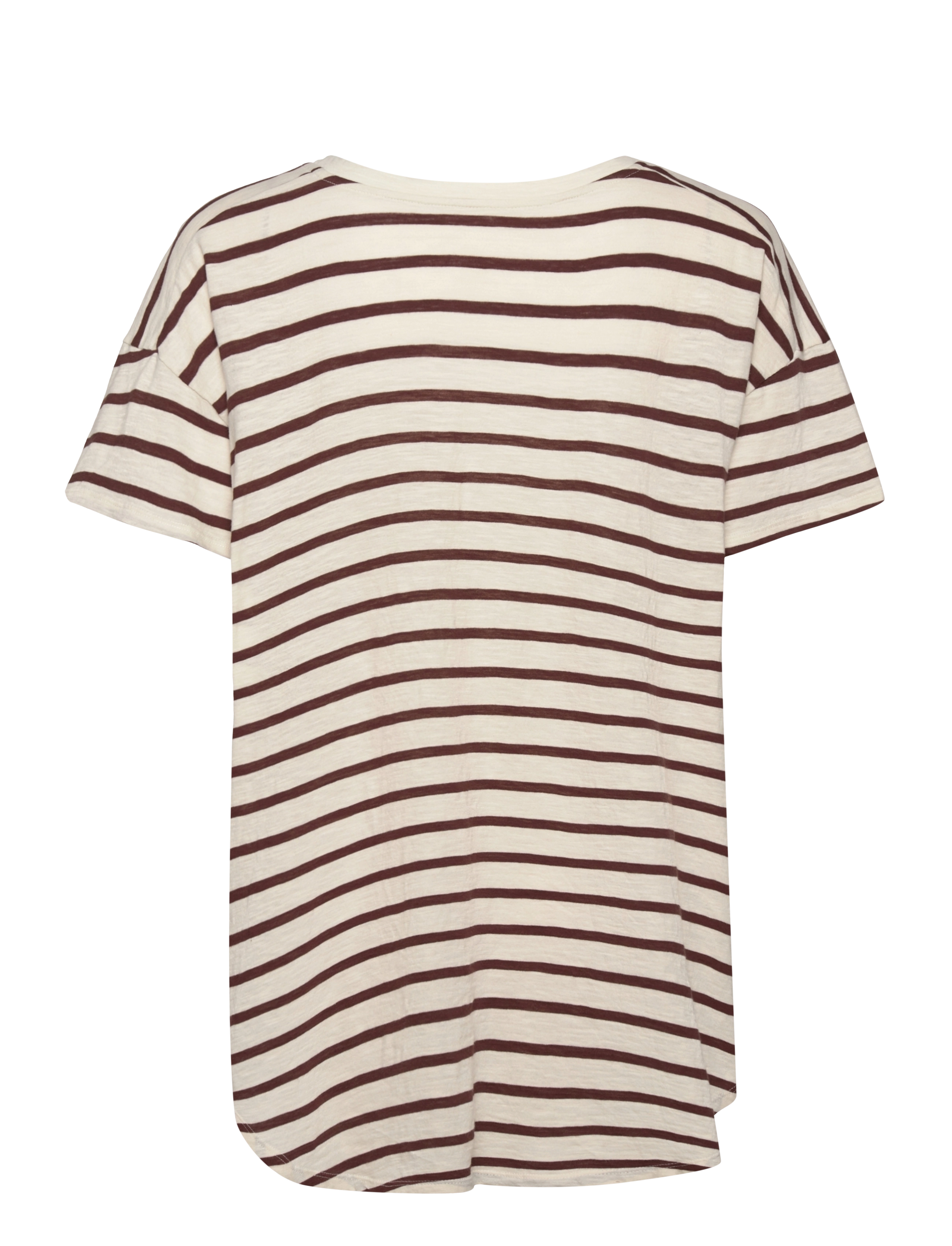 Moshi Moshi Mind - dreamy t-shirt stripe - ecru / mahogany - 1