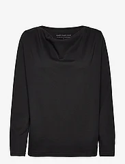 Moshi Moshi Mind - delight top interlock - long-sleeved blouses - black - 0