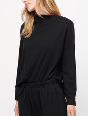 Moshi Moshi Mind - delight top interlock - long-sleeved blouses - black - 2