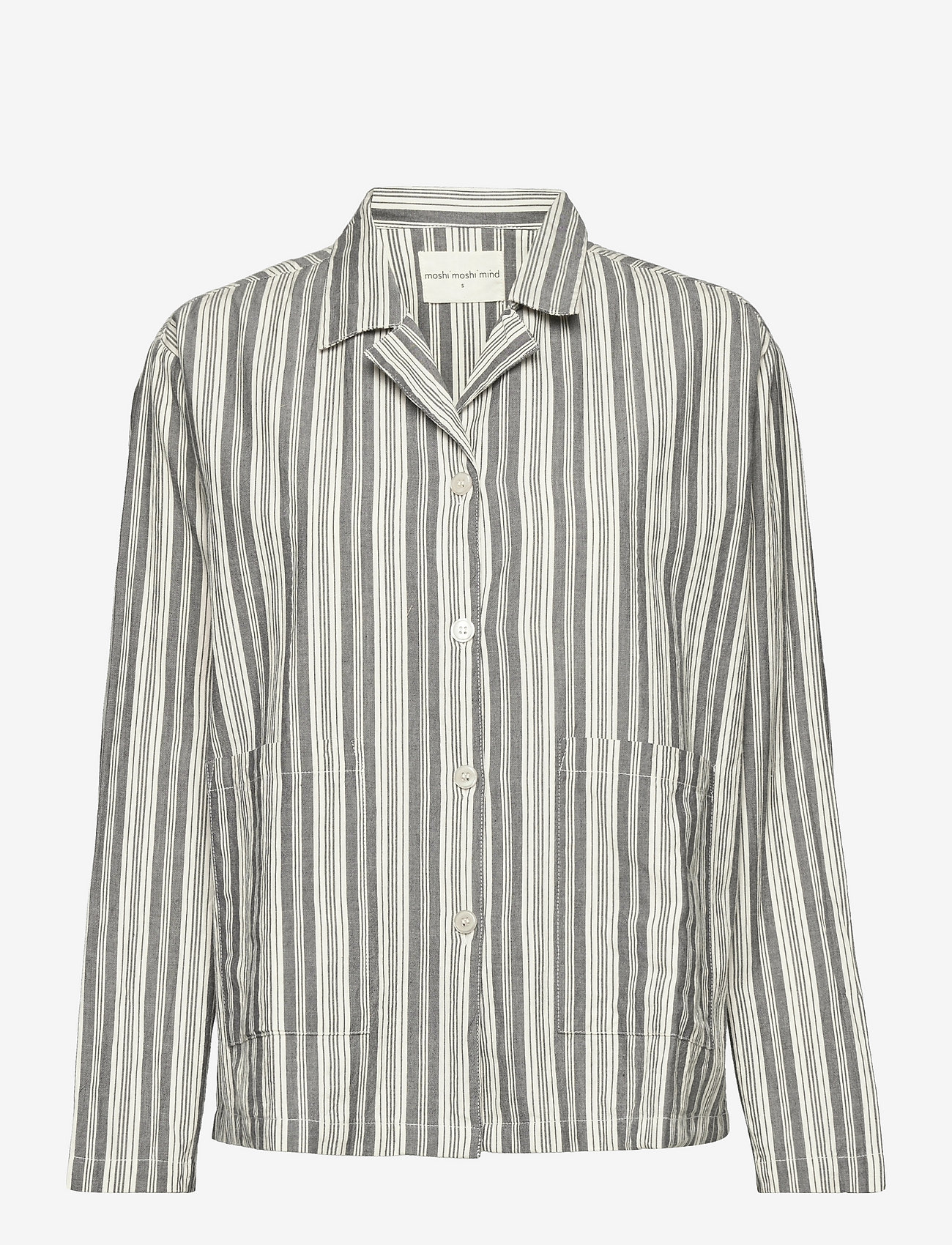 Moshi Moshi Mind - hope shirt brown stripe - krekli ar garām piedurknēm - brown stripe - 0