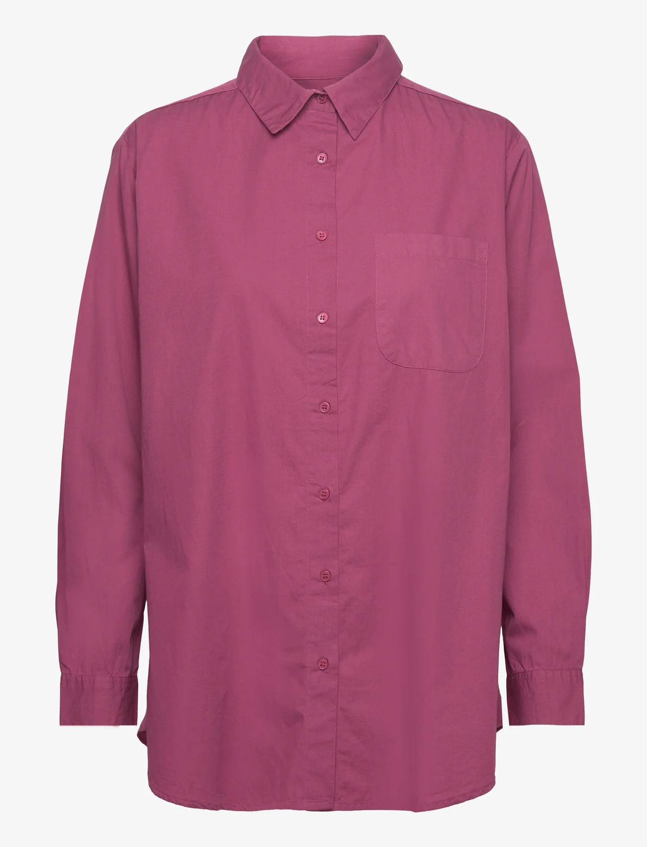 Moshi Moshi Mind - gaia shirt poplin - långärmade skjortor - magenta - 0