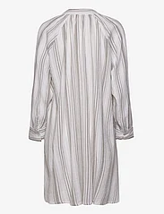 Moshi Moshi Mind - fortune dress dobby stripe - krótkie sukienki - white / sage gray - 1