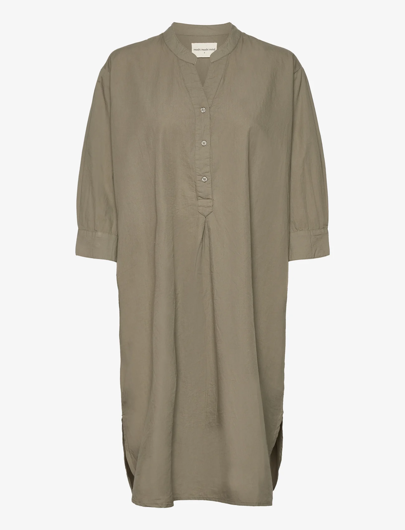 Moshi Moshi Mind - kate shirtdress poplin - marškinių tipo suknelės - sage gray - 0