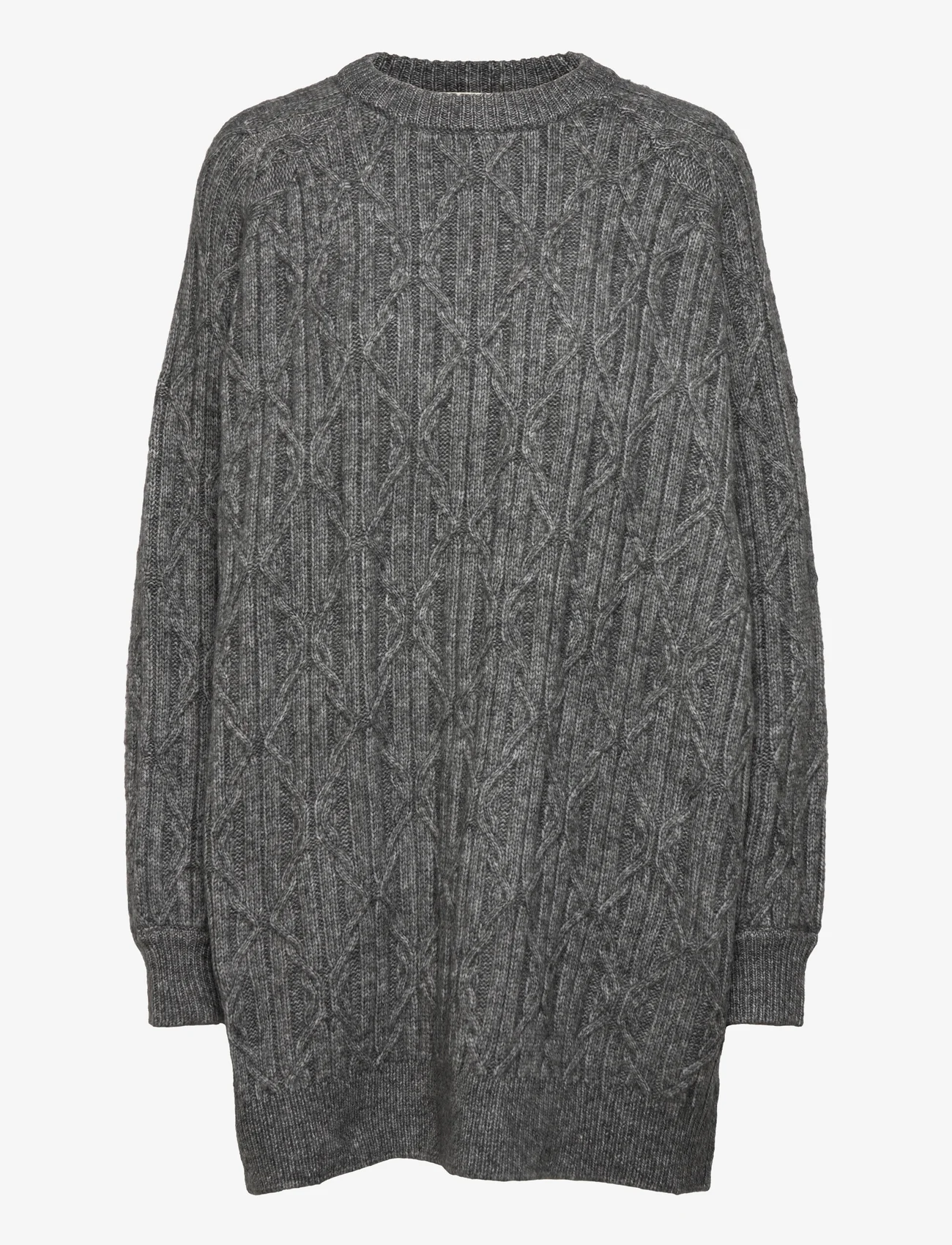 Moshi Moshi Mind - vision knit cable - swetry - dark grey melange - 0