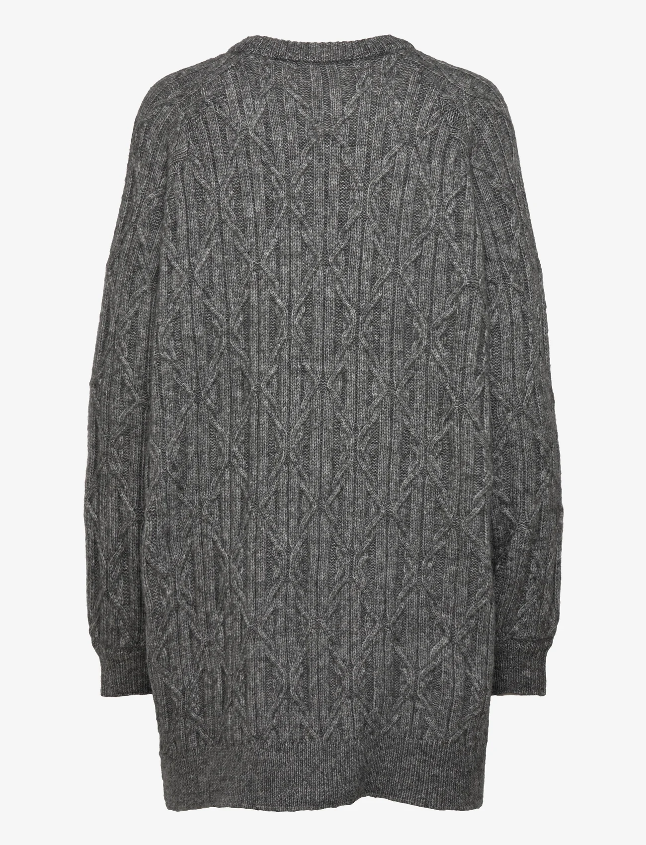 Moshi Moshi Mind - vision knit cable - tröjor - dark grey melange - 1
