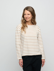 Moshi Moshi Mind - blessed sweatshirt stripe - topi ar garām piedurknēm - ecru / warm sand - 2
