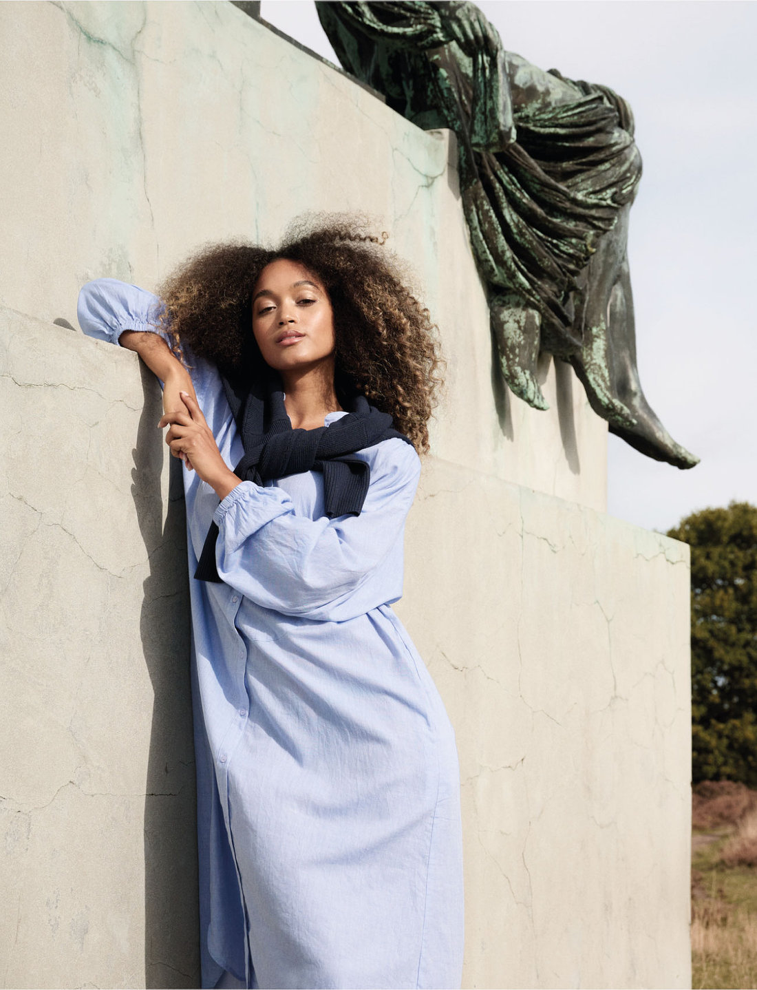 Moshi Moshi Mind Lauren Shirtdress Chambray Midi dresses Boozt