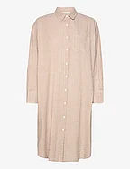 haven shirtdress gingham - WHITE / CAMEL