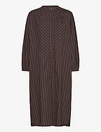 lauren shirtdress stripe - BROWN / BLACK