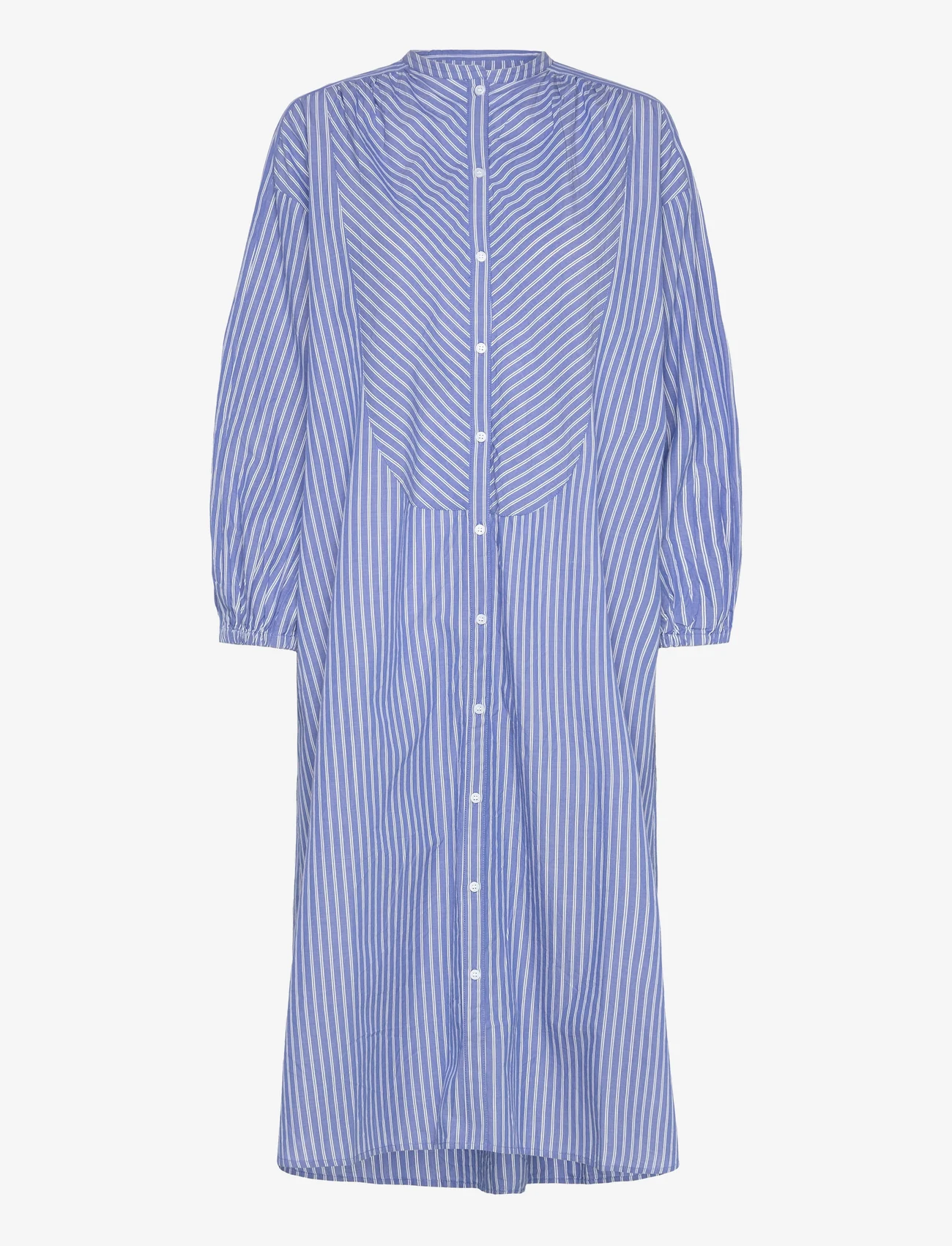 Moshi Moshi Mind - lauren shirtdress stripe - skjortekjoler - heaven blue / ecru - 0