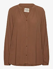 Moshi Moshi Mind - harmony shirt crepe - långärmade blusar - camel - 0