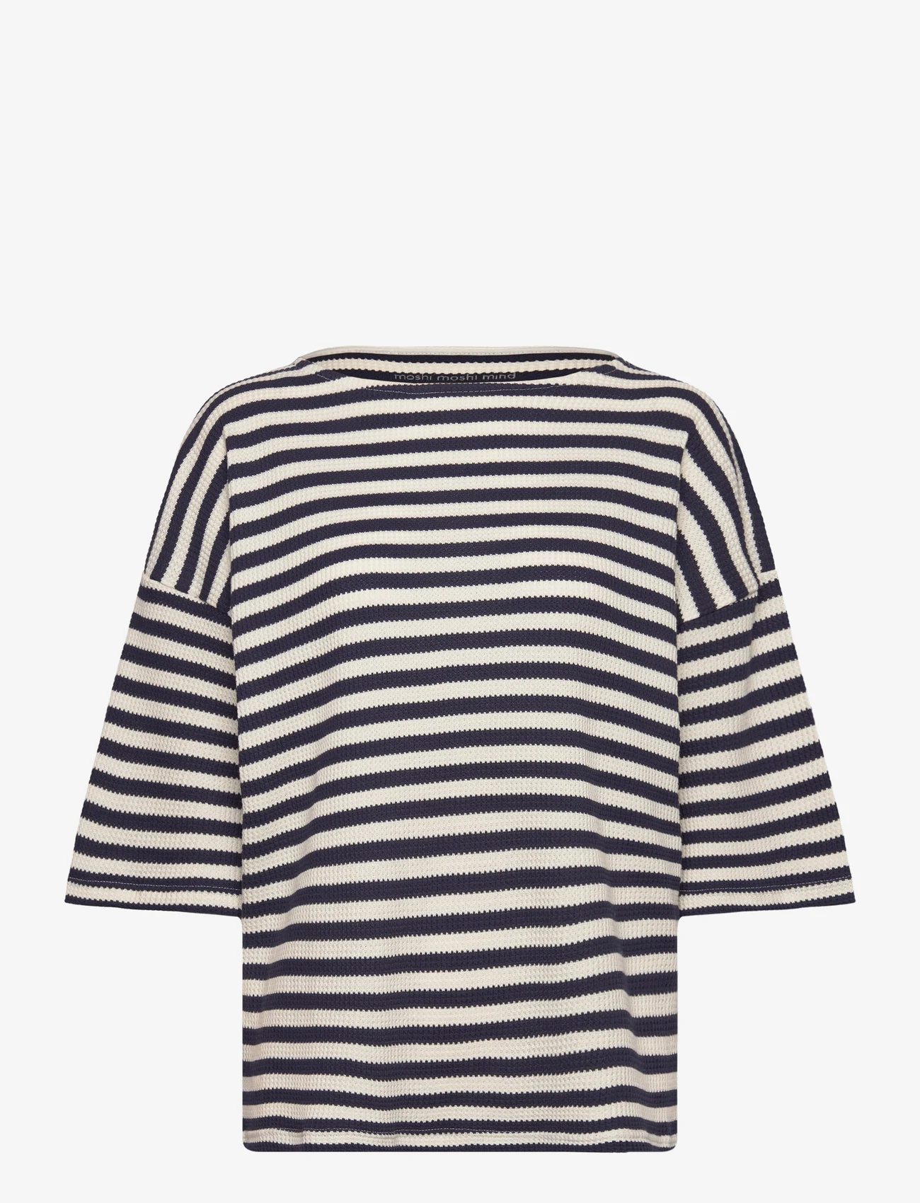 Moshi Moshi Mind - tulip tee stripe - t-shirts - ecru/navy - 0
