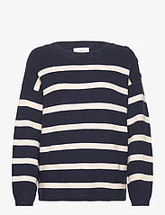 Moshi Moshi Mind - shade knit stripe - sweaters - dark navy / sandshell - 0