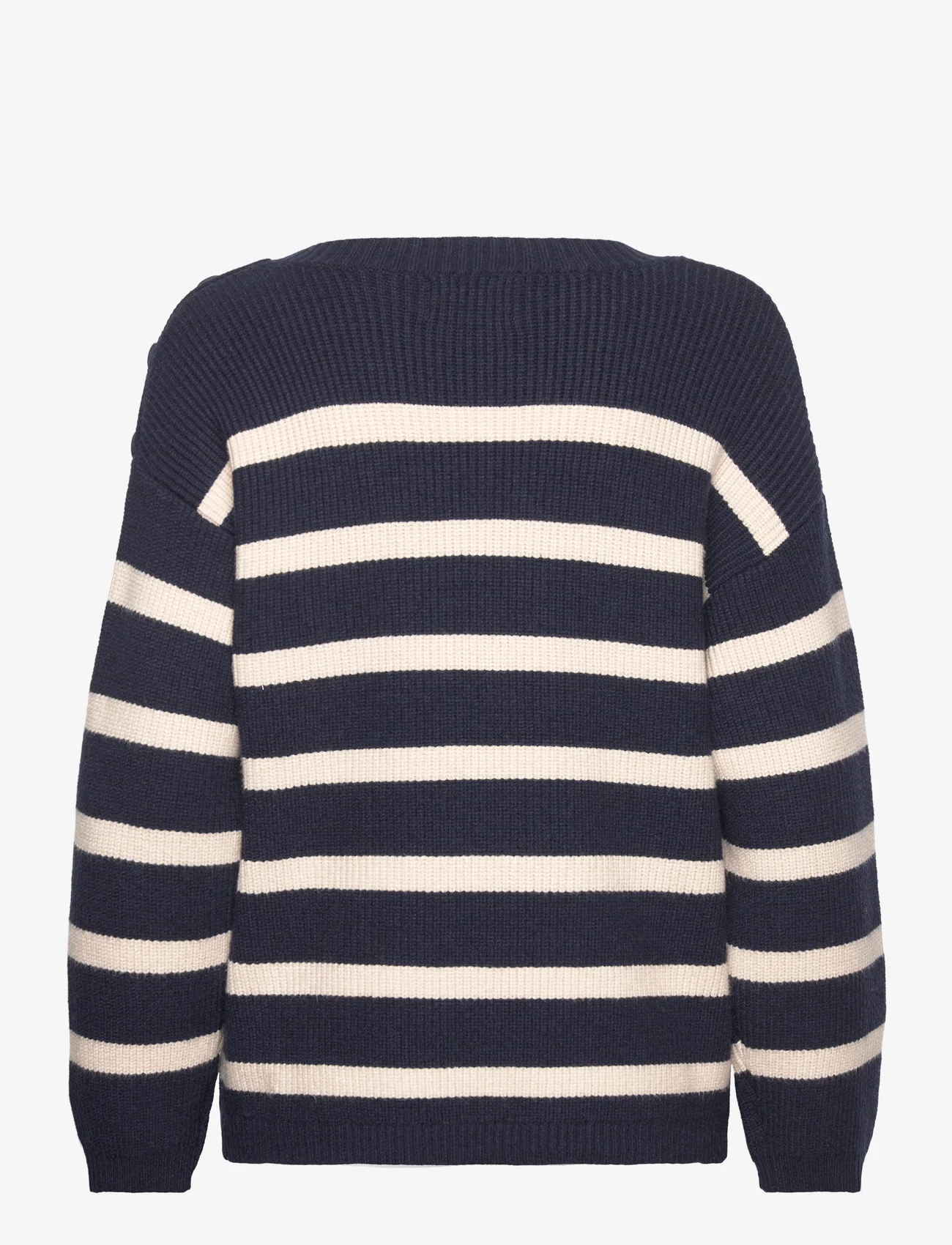 Moshi Moshi Mind - shade knit stripe - džemperi - dark navy / sandshell - 1