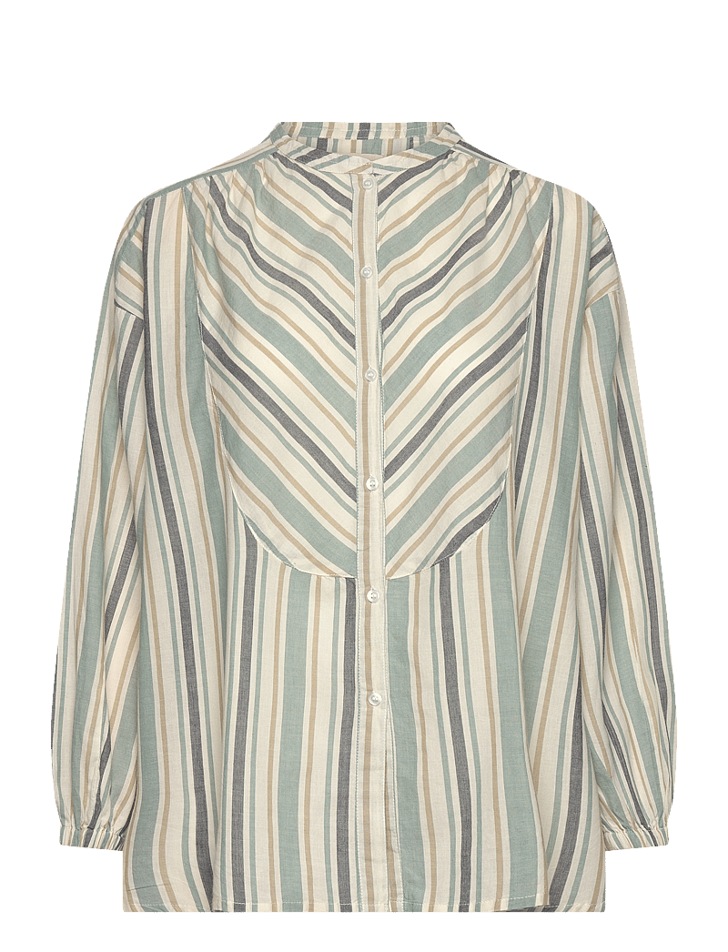 Moshi Moshi Mind - laurie shirt stripe - pikkade varrukatega särgid - ocean / moonless / twill - 0