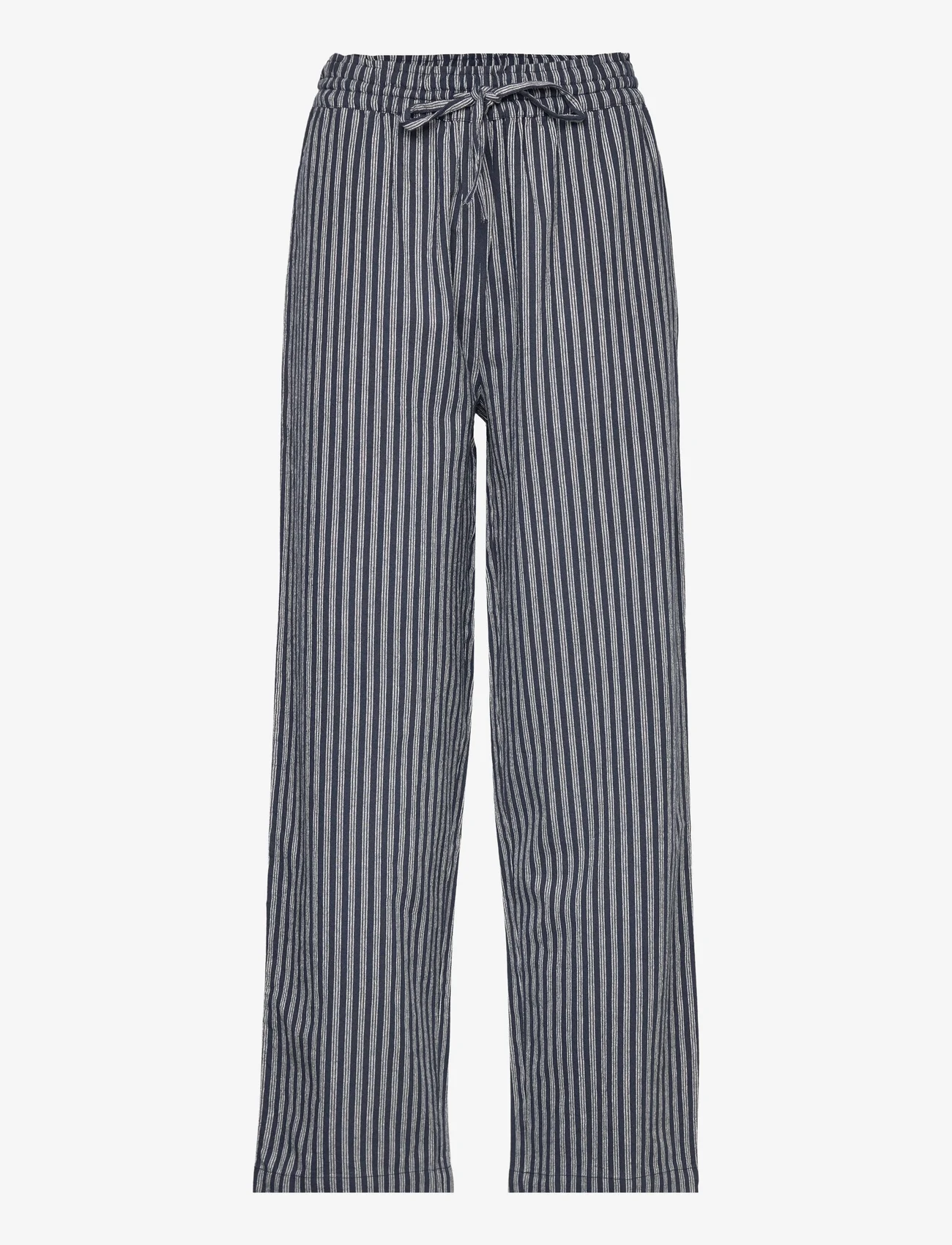 Moshi Moshi Mind - moon pants stripe hw - broeken med straight ben - moonless / ecru - 0