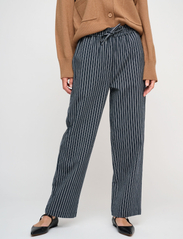 Moshi Moshi Mind - moon pants stripe hw - broeken med straight ben - moonless / ecru - 2