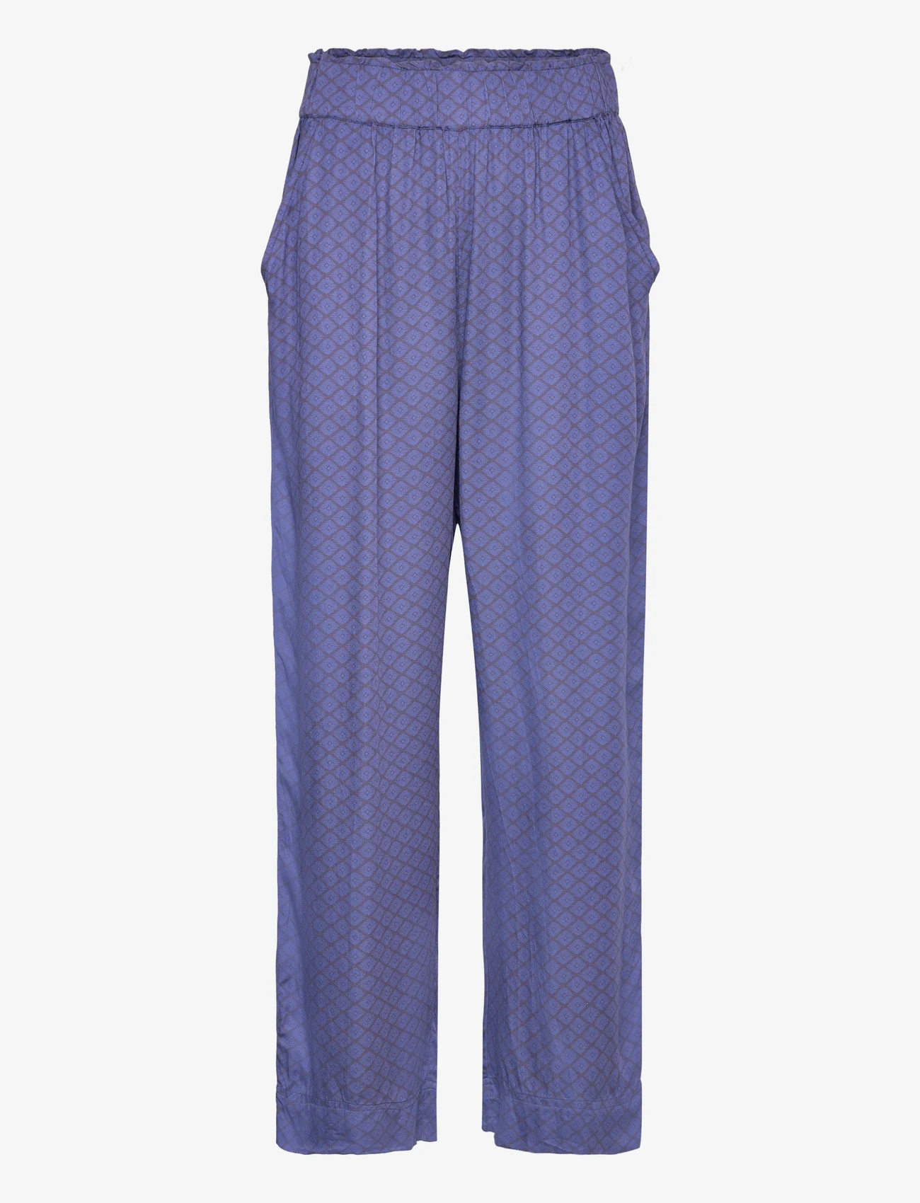 Moshi Moshi Mind - nice pants silky - straight leg trousers - navy / blue - 0