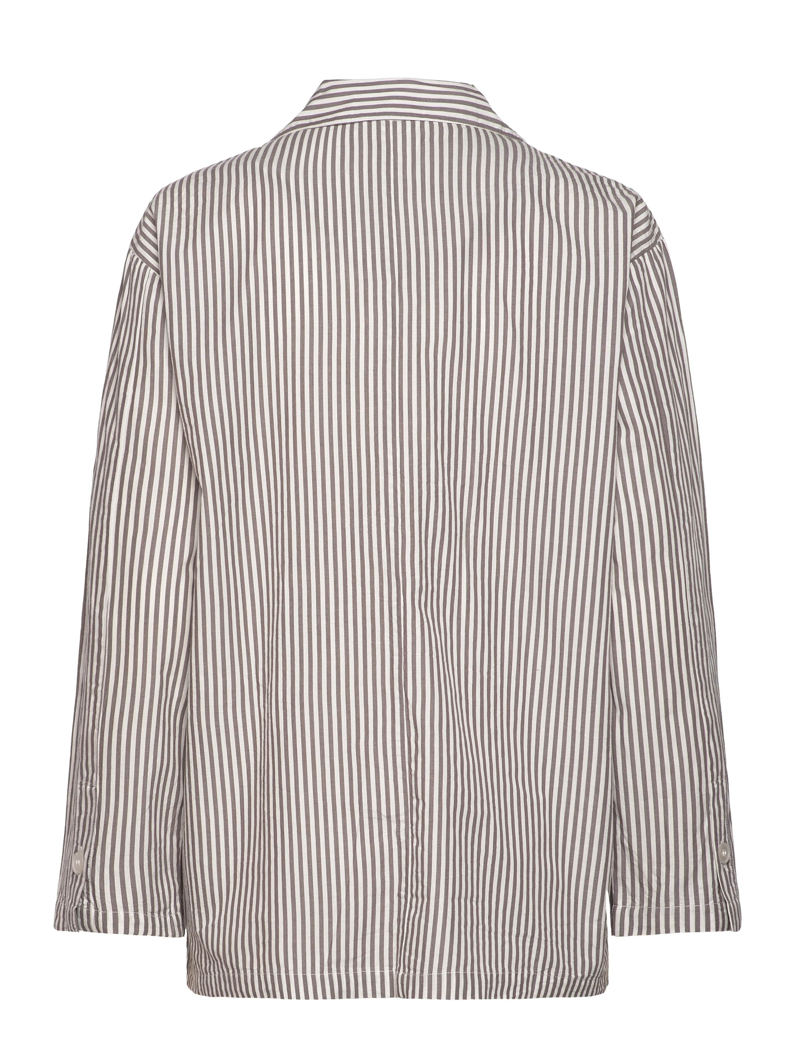 Moshi Moshi Mind - viva shirt stripe - festtøj til outletpriser - dark taupe / ecru - 1
