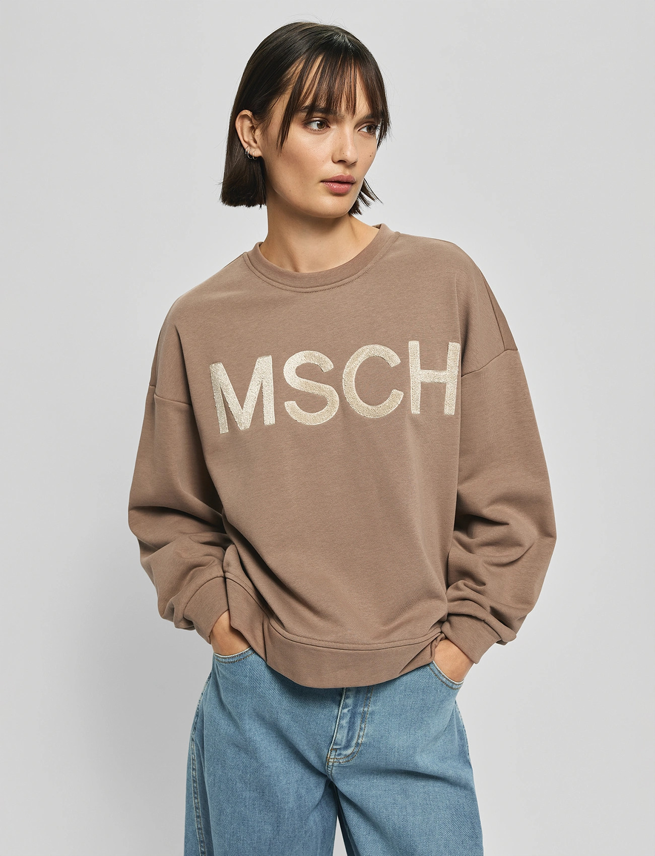 MSCH Copenhagen Mschmela Briena Msch Sweatshirt - Beige - XS/S 2