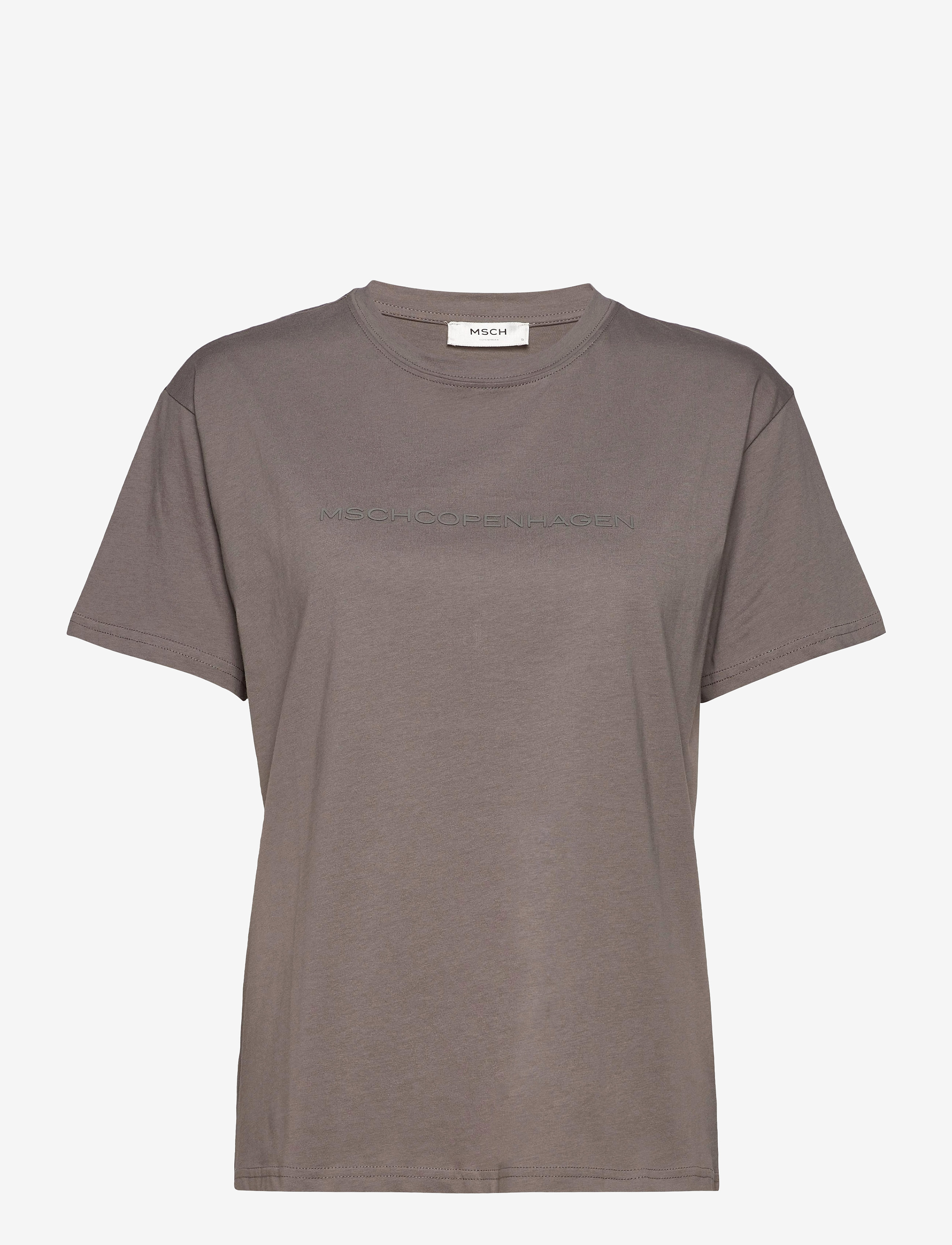 MSCH Copenhagen Liv Organic Logo Tee, Kvinder, Kortærmet T-Shirt, Grå, Str: XS